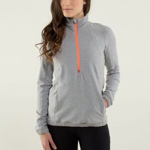 Lululemon Forthright 1/2 Zip Heathered Medium Grey / Ambient Grey - 8